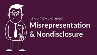 Misrepresentation and Nondisclosure  Contracts  Defenses amp Excuses [upl. by Seravart33]