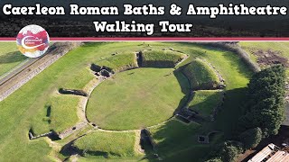 CAERLEON ROMAN BATHS amp AMPHITHEATRE WALES  Walking Tour  Pinned on Places [upl. by Tati]