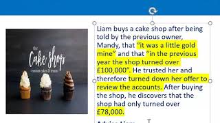 How to apply misrepresentation Liam cupcake scenario [upl. by Thissa]