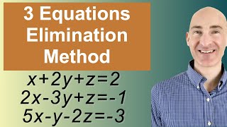 Solving Systems of 3 Equations Elimination [upl. by Maureene]