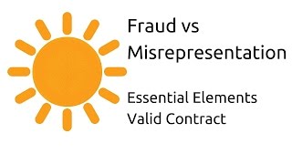 Fraud vs Misrepresentation  Other Essential Elements of a Valid Contract  CA CPT  CS amp CMA [upl. by Kemppe]